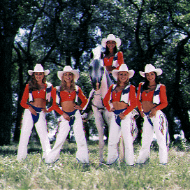 NFL Denver Broncos Cheerleaders wearing leather chaps.  Broncos  cheerleaders, Denver bronco cheerleaders, Nfl outfits