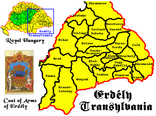 Erdly (Transylvania) of historical Hungary