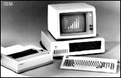 Gambar komputer IBM PC ketika diluncurkan pertama kali tahun 1981