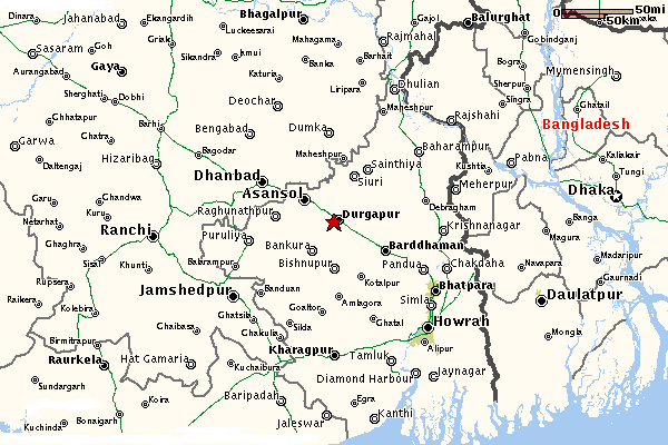 Durgapur West Bengal Map Durgapur