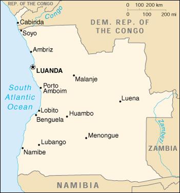 Mapa de Angola - Click aqui