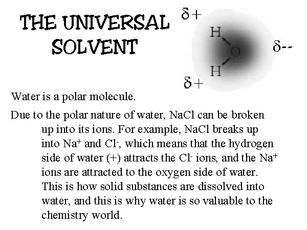 THE UNIVERSAL SOLVENT