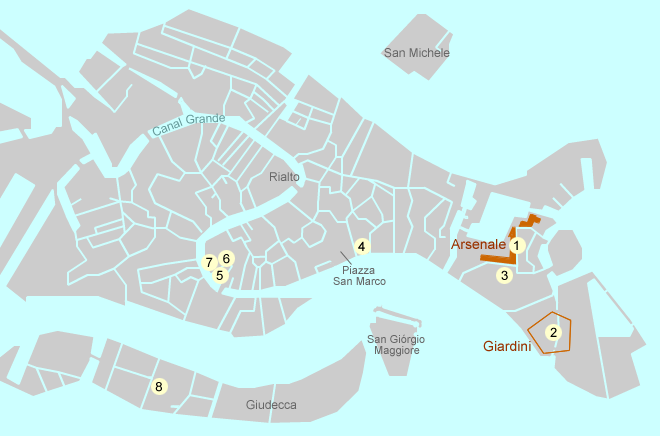 Mapa orientativo de Venecia  (centro)