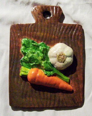 Tabla cocina con verduras