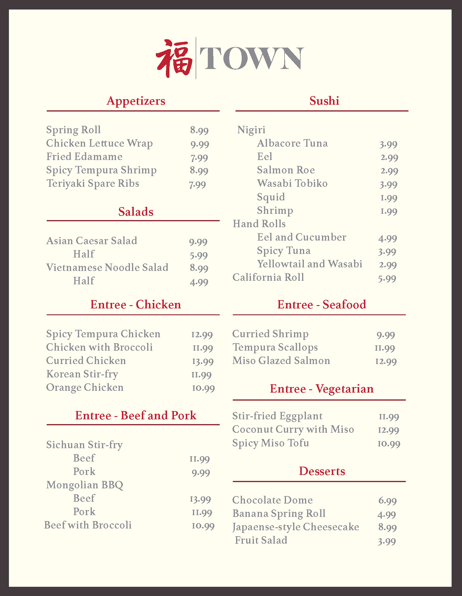 Town Menu pt2