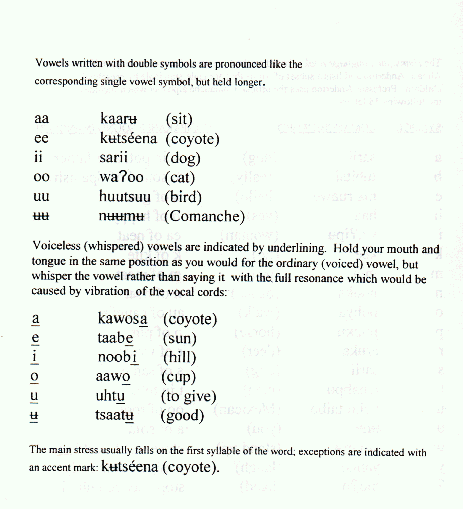 comanche language words