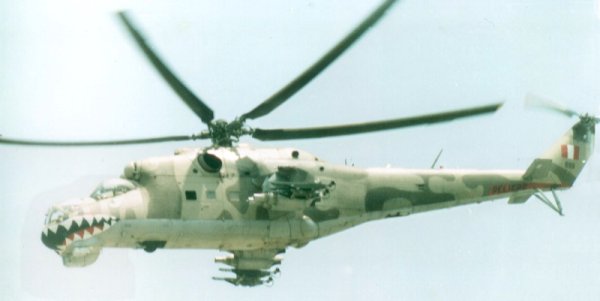 Helicptero peruano de ataque Mi-25 Hind D