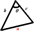 A Triangle with side b and c and an included angle theta known. Find side a.