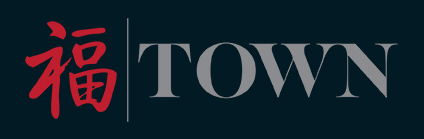  The Chinese symbol for Fortune in red with the word TOWN