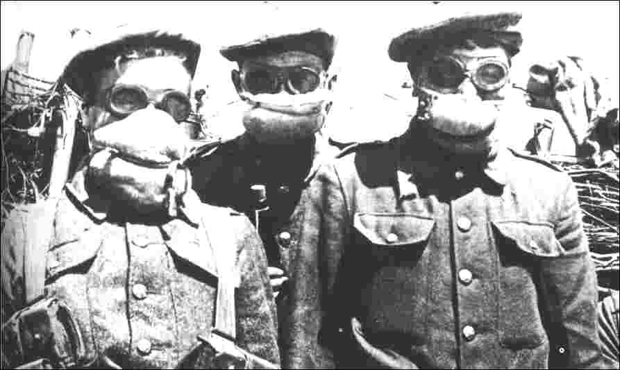British in gas masks