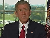 El presidente Bush en su comparecencia desde la Casa Blanca. (AP)