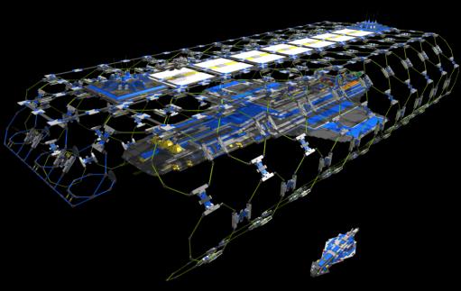 Super Captial Ship in Spacedock: L3P - POVRAY3.5 Rendering