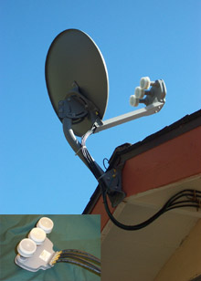 3-LNB Triple Satellite Dish Antenna