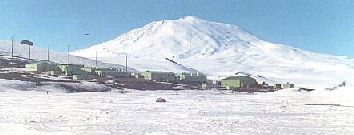 View of Scott Base with Eribus behind it