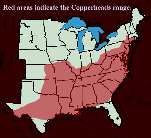 Where Do Copperheads Live Map