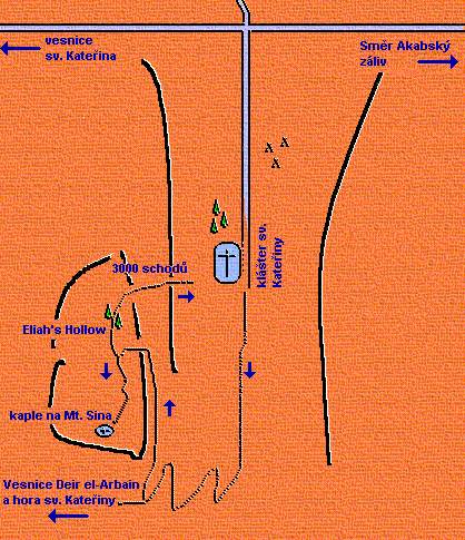 Mapka cesty na Gebel Musa