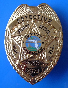 Dade County Detective, Blackinton 24 KaratKlad badge