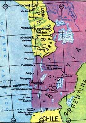 [Landkarte der Atacama-Wste in den Grenzen von 1866]
