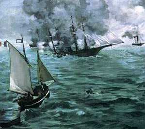 [Seegefecht zwischen U.S.S. Kearsarge und C.S.S. Alabama 1864, Gemlde von Manet]