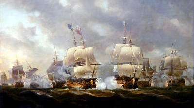 [Die Seeschlacht von Quiberon 1759; gemalt 50 Jahre spter von Pococ]