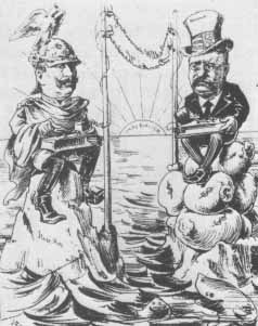[Kaiser Wilhelm II und Prsident Teddy Roosevent, Karikatur]