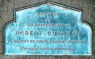 Monument dedicated to Robert Cushman, Burial Hill