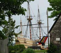 Mayflower II at dock in Plymouth Harbor