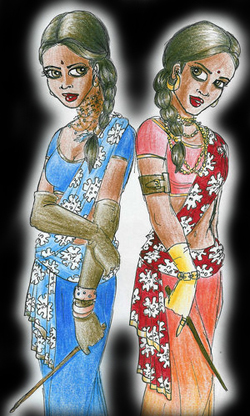 Fan art of Padma and Parvati Patil.