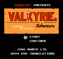 Valkyrie's Adventure - Legend of the Time Key Title Screen