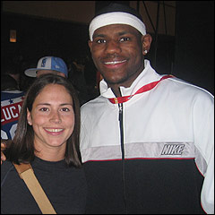 Sue Bird and Cleveland Cavaliers rookie LeBron James