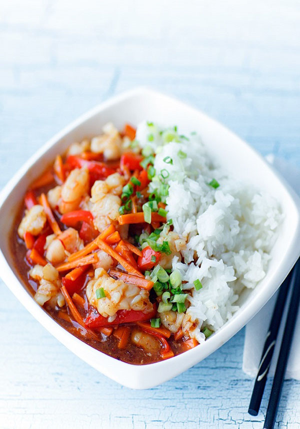 Shrimps and rice
