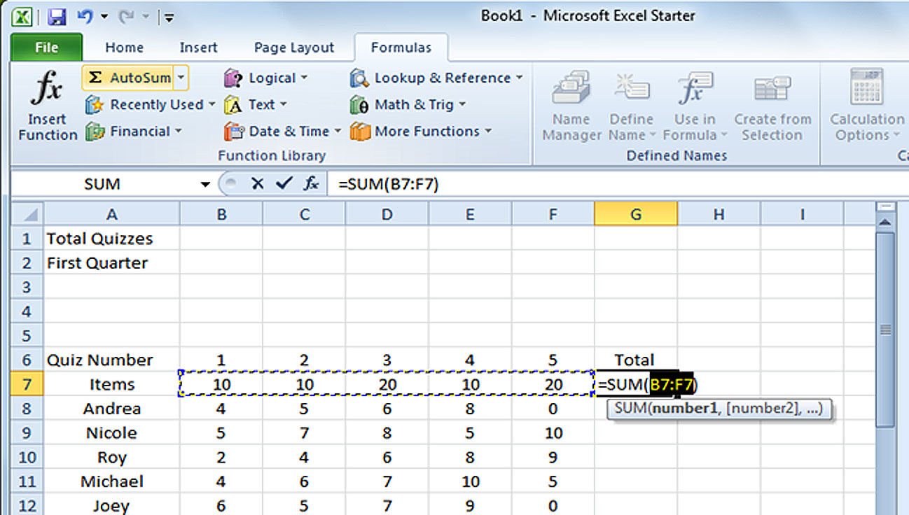 MS Office Excel 2010 Online Module: Lesson One