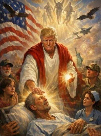 [Der heilige Donald beim Heilen]