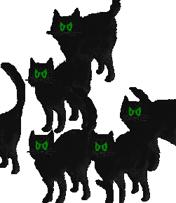 Green Eyed Black Cats