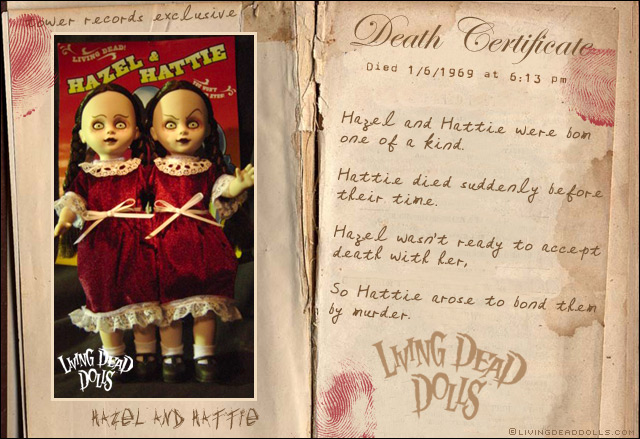 living dead dolls hazel and hattie