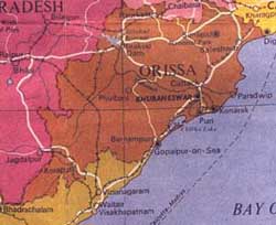 map of Orissa, India