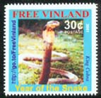 A king cobra is depicted on this stamp
to honor Year of the Snake.