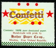 Label used for the Confetti bags.
