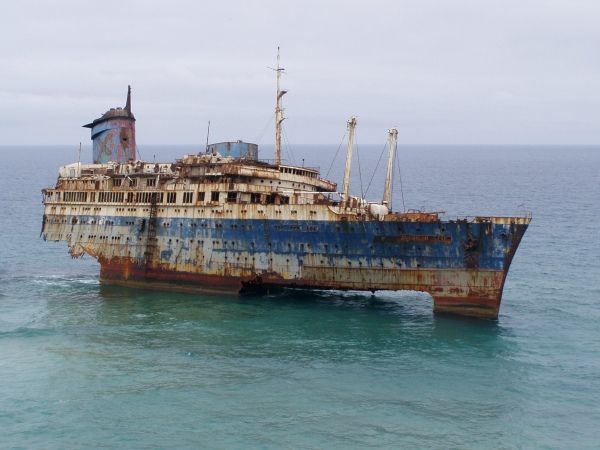 Ship wreck of the American Star in Fuerteventura