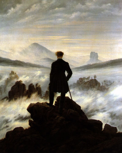 Le voyageur au-dessus de la mer de nuages (K.D. Friedrich)