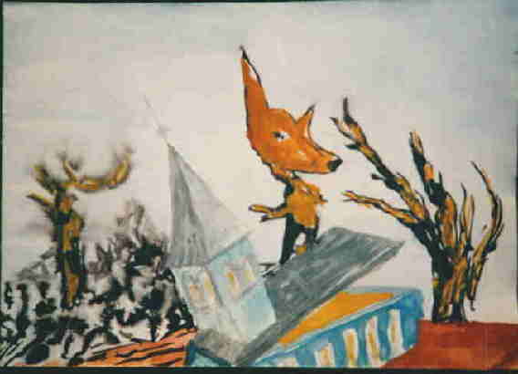 Georges Tafelmacher - artiste amateur - peinture paysagiste - Fox blowing the tops off churches
