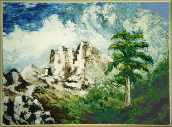 Georges Tafelmacher - artiste amateur - peinture paysagiste - Strong wind in the Montains