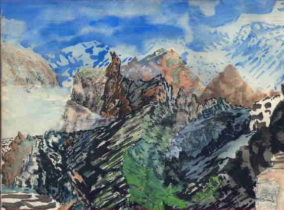 Georges Tafelmacher - artiste amateur - peinture paysagiste - Coups de blues dans la Montagne