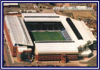 The Ibrox Stadium in Glasgow, Scotland. Home ground of the Glasgow Ran