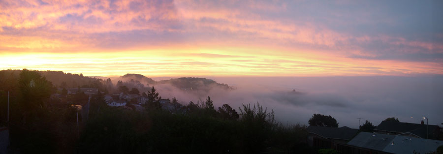 Dawn over the Oakland Hills, By Gordon Mei, November 20, 2006