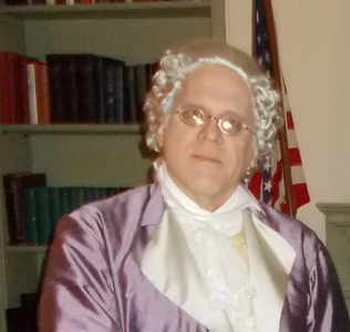 Dean Howarth as Charles Willson Peale on a formal occasion. Taken at the 2016 Sweethearts and Patriots Gala. Furnished courtesy of Dean Howarth.