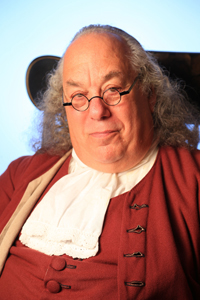 Photograph of Mr. Stevens as Dr. Franklin was taken by Steve Whysall of Whysall Photography. Copyright 2015 by Steve Whysall and used with permission. All rights reserved.