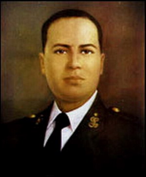 Capitan GC Alipio Ponce Vasquez, oleo del pintor peruano Adolfo Reategui Carbone