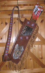Plains Style Quiver with Bobcat Head.