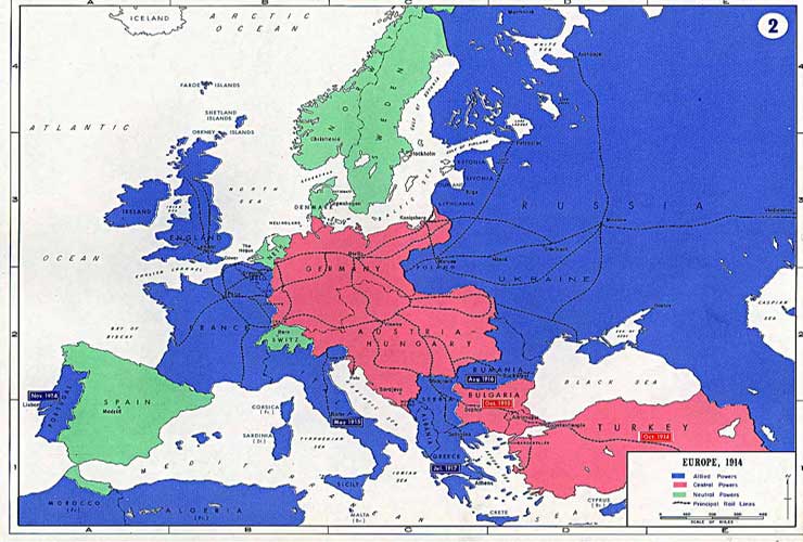 mapa europa 1914